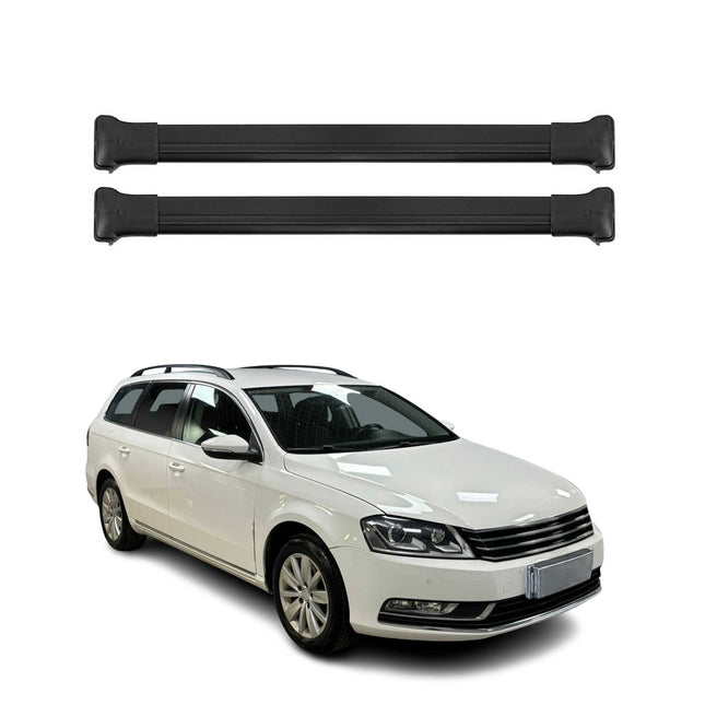 Dachträger Grundtäger für VW Passat Alltrack B7 2012-2014 75kg Alu Schwarz 2 tlg
