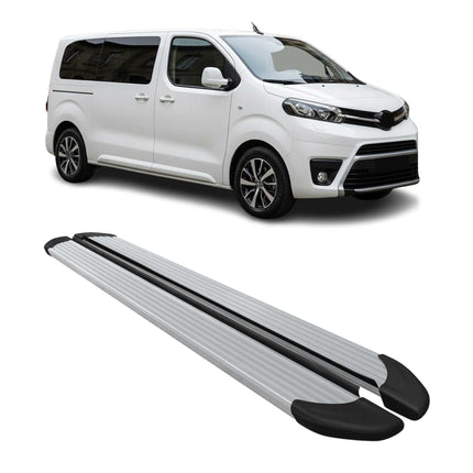 Seitenschweller Trittbretter Schweller für Toyota Proace 2016-2026 L1 Alu Grau