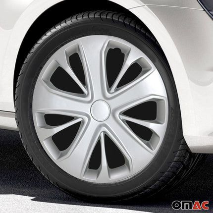 4x Radkappen Radzierblenden Radblenden für Auto 15" Zoll Radkappensatz Silber