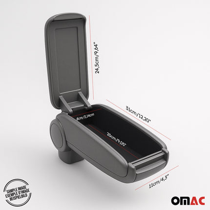 Mittelarmlehne Armlehne für Skoda Rapid Limo 2012-2019 PU-Leder ABS Grau