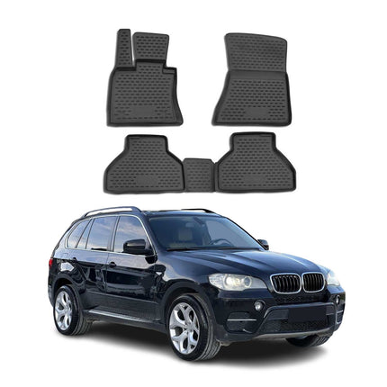 OMAC Gummimatten Fußmatten für BMW X5 E70 2007-2013 TPE Automatten Schwarz 4x