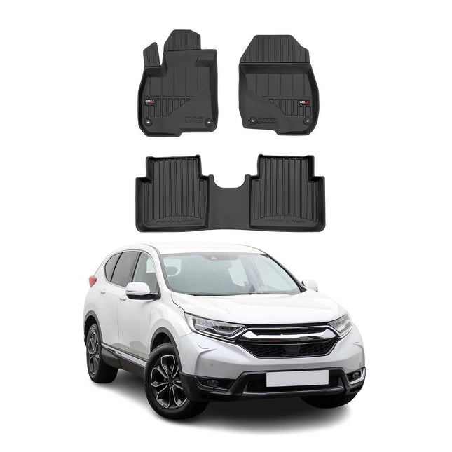 OMAC Gummi Fußmatten für Honda CR-V 2018-2022 Premium TPE Automatten Schwarz 3x
