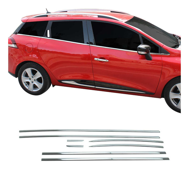 Fensterleisten Zierleisten für Renault Clio Grandtour 2012-2019 Edelstahl 8tlg
