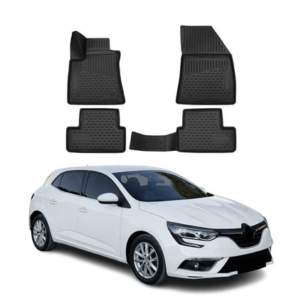 OMAC Gummimatten Fußmatte für Renault Megane IV 2016-2022 Schrägheck TPE 4x