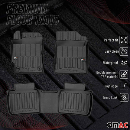 OMAC Gummi Fußmatten für Toyota Camry Limo 2012-2018 Premium Gummi Schwarz 3tlg