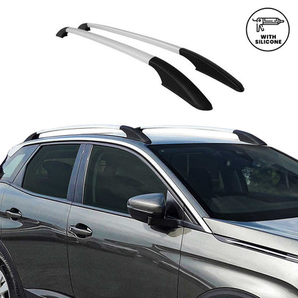 Aluminium Dachreling Relingträger für Mazda 3 2013-2018 Silber 2x