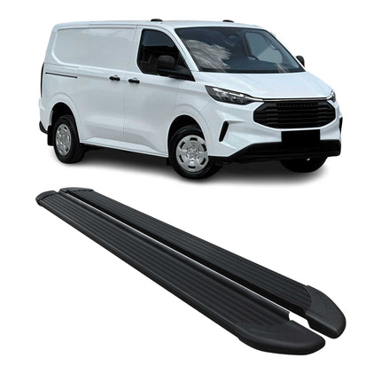 Trittbretter Seitenschweller für Ford Tourneo Custom 2023-2026 L1 Alu Schwarz 2x