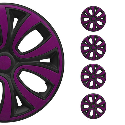 4x Radzierblenden Radblenden Radkappen für 14 " Zoll Stahlfelgen Lila Schwarz