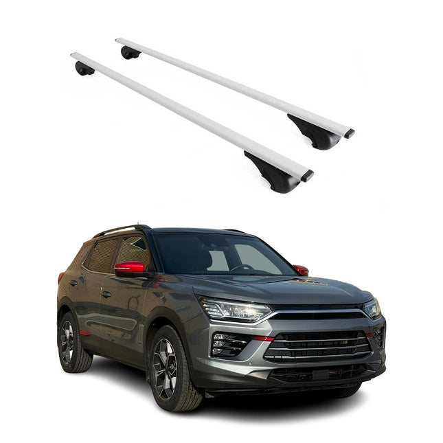 Dachträger Grundtäger für Ssangyong Korando 2019-2025 75kg Metall Silber 2 tlg