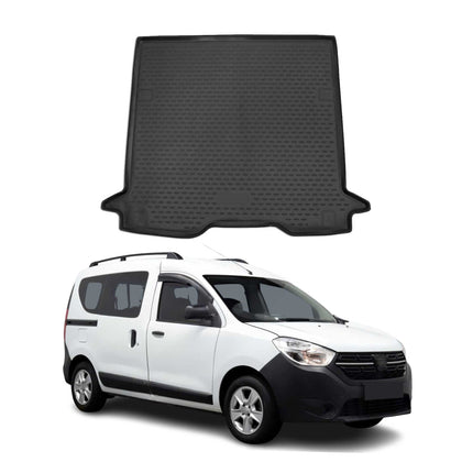 Kofferraummatte Kofferraumwanne für Dacia Dokker 2018-2021 Gummi TPE Schwarz