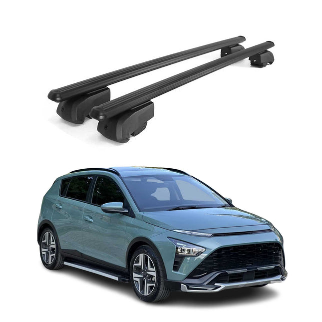 Dachträger Gepäckträger für Hyundai Bayon 2021-2026 ABE Aluminium Schwarz 2x