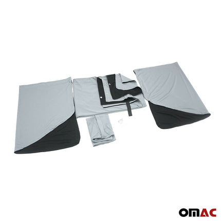 Frontscheibe Gardinen Maß Vorhänge für Citroen Jumper 2006-2026 Grau Schwarz 3x