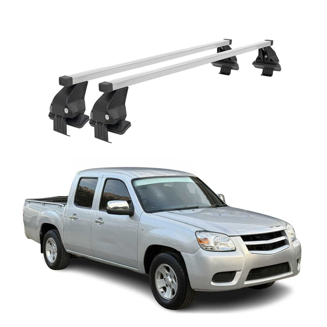 Menabo Dachträger Grundtäger für Mazda BT-50 2011-2020 50kg Stahl Silber 2 tlg