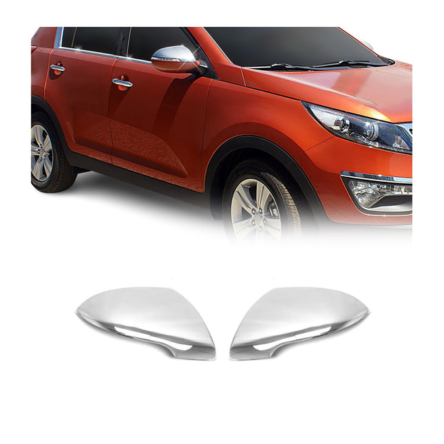Spiegelkappen Spiegelabdeckung für Kia Sportage 2010-2015 Edelstahl Chrom 2tlg