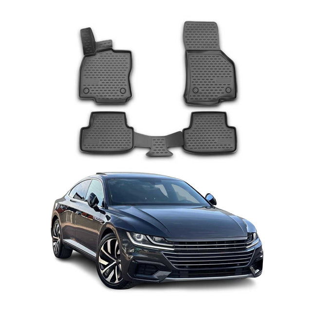 OMAC Gummimatten Fußmatten für VW Arteon 2017-2024 TPE Automatten Schwarz 4x