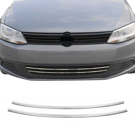 Kühlergrill Leisten Grillleisten für VW Jetta 2010-2014 Edelstahl Chrom 2tlg