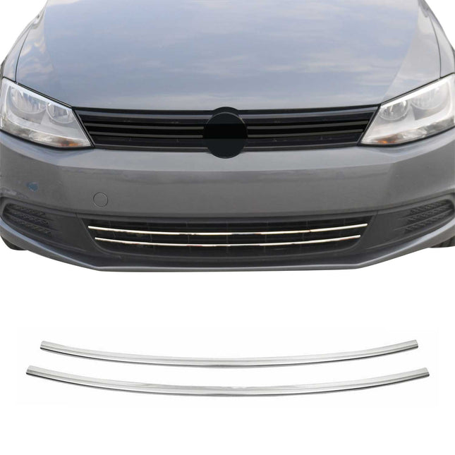 Kühlergrill Leisten Grillleisten für VW Jetta 2010-2014 Edelstahl Chrom 2tlg