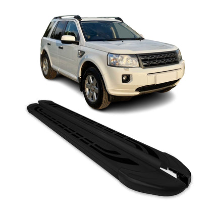 Trittbretter Seitenschweller für Land Rover Freelander 2006-2015 Alu Schwarz