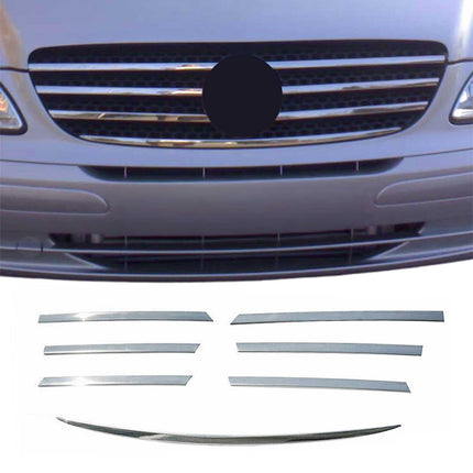 Kühlergrill Leisten Grillleisten für Mercedes Vito W639 2003-2014 Chrom 7x