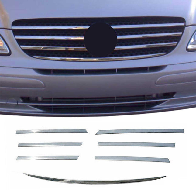 Kühlergrill Leisten Grillleisten für Mercedes Vito W639 2003-2014 Chrom 7x