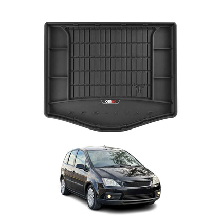 OMAC Gummi Kofferraumwanne für Ford C-Max 2003-2010 TPE Laderaumwanne Schwarz