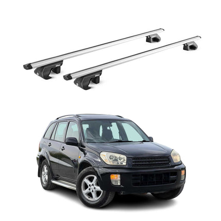 Dachträger Grundtäger für Toyota RAV4 2000-2012 3-5 tür 90kg Alu Silber 2x ABE