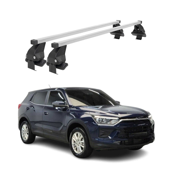 Menabo Dachträger Grundträger für Ssangyong Korando mk4 2019-2026 Stahl Grau 2x