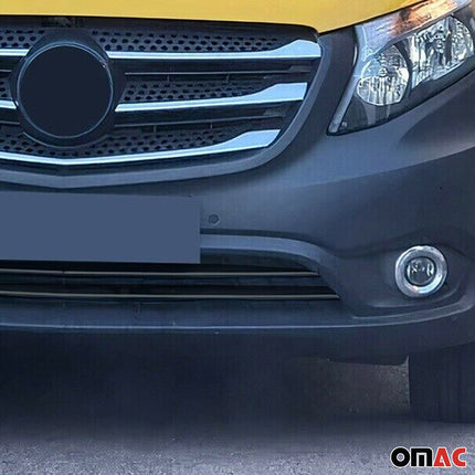 Kühlergrill Leisten Grillleisten für Mercedes Vito 2014-2019 Edelstahl Dunkel 2x