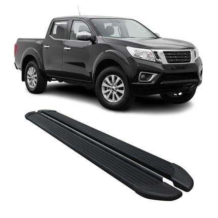 Trittbretter Seitenschutz für Nissan Navara D23 2015-23 DoubleCab Alu Schwarz 2x