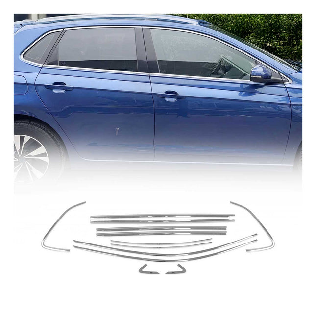 Fensterleisten Zierleisten für VW Polo 2017-2020 Edelstahl Chrom 14tlg