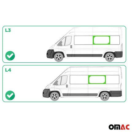 Fensterscheibe für Fiat Ducato 2006-2024 Mittlere linke Seite L3/L4 Schwarz