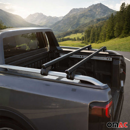 Dachträger Ladeflächenträger für Ford Ranger Wildtrack 2022-2024 Alu Schwarz 2x