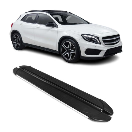 Seitenschweller Trittbretter für Mercedes GLA 2014-2020 Silber Aluminium 2 tlg