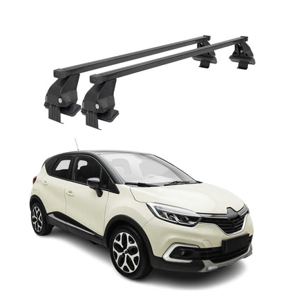 Menabo Dachträger für Renault Captur mk1 2013-2017 Pre-FL 50kg Stahl Schwarz 2x