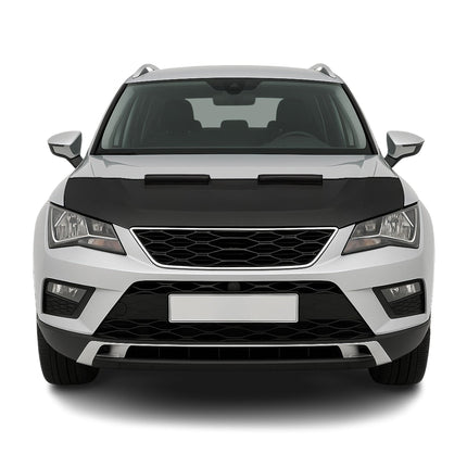Haubenbra Steinschlagschutz Bonnet Bra für Seat Ateca 2016-2020 Schwarz Halb
