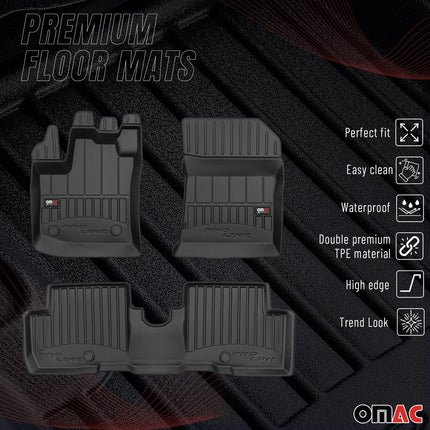 OMAC Gummi Fußmatten für Dacia Lodgy 2012-2024 Premium TPE Automatten Schwarz 3x