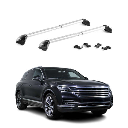 Dachträger Grundtäger für VW Touareg mk3 2018-2026 100kg Aluminium Silber 2x ABE