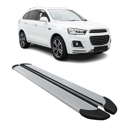 Seitenschweller Trittbretter Schweller für Chevrolet Captiva 2019-2026 Alu Grau