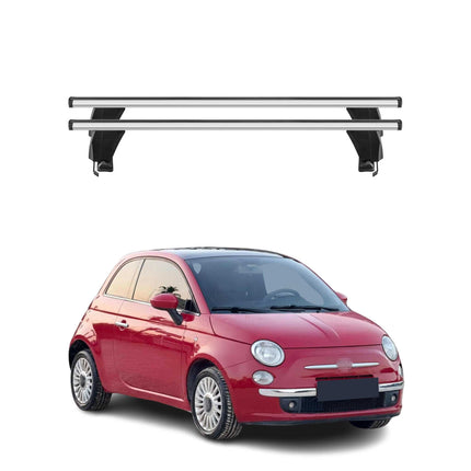 Dachträger Grundtäger für Fiat 500/500e/500EV/500 Hybrid 2007-2026 Alu Silber 2x