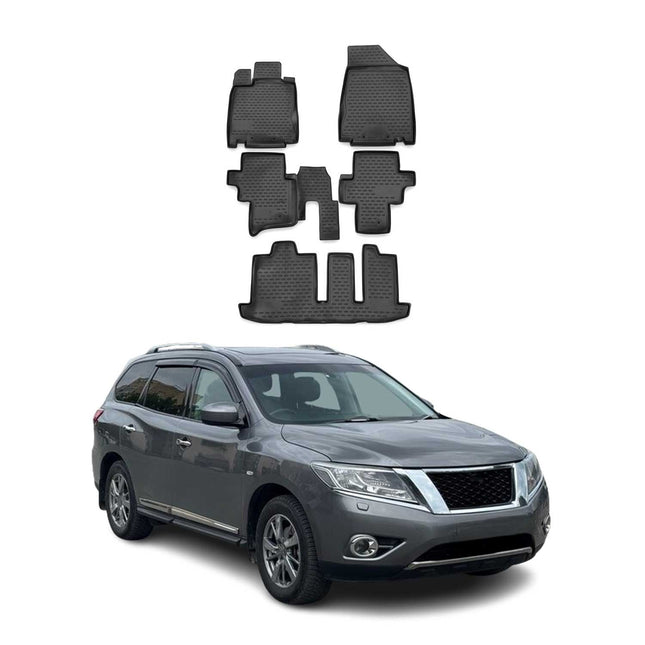 OMAC Gummimatten Fußmatten für Nissan Pathfinder R52 2013-2016 TPE Schwarz 5x