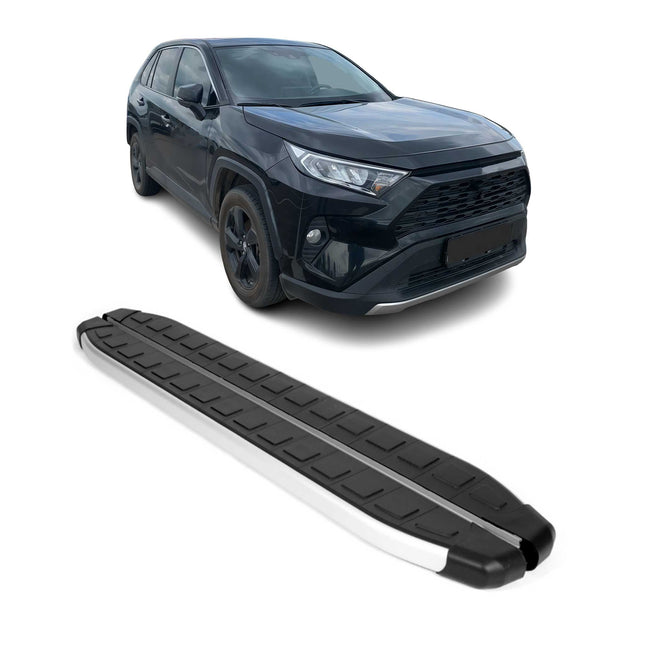 Trittbretter Schweller Seitenschweller für Toyota RAV4 Hybrid 2019-2025 Alu 2x