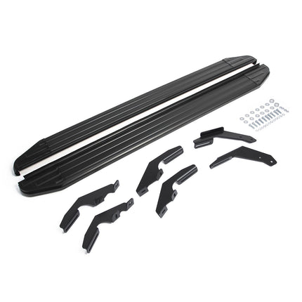 Trittbretter Seitenschweller für Toyota Hilux VIII 2015-2026 Alu Schwarz ABE
