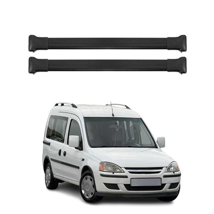 Dachträger Grundtäger für Opel Combo C 2001-2011 75kg Aluminium Schwarz 2 tlg