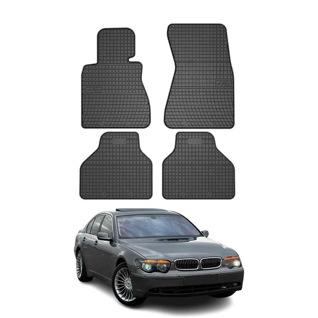 OMAC Gummi Fußmatten für BMW 7er E65 E66 E67 2001-2009 Automatten Schwarz 4x