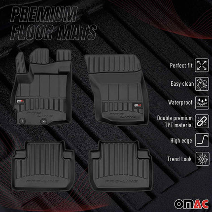 OMAC Gummi Fußmatten für Mitsubishi Outlander 2006-2021 Premium Gummi Schwarz 4x