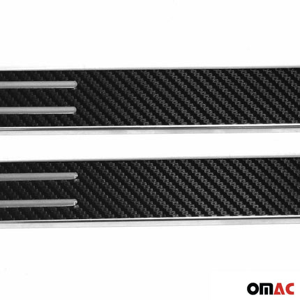 Einstiegsleisten Türschweller für Autos 38cm Chrom Kohlefaserfolien 2tlg