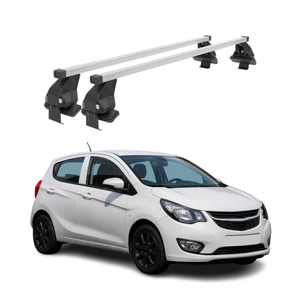 Menabo Dachträger Grundtäger für Opel Karl 2015-2019 50kg Stahl Silber 2 tlg