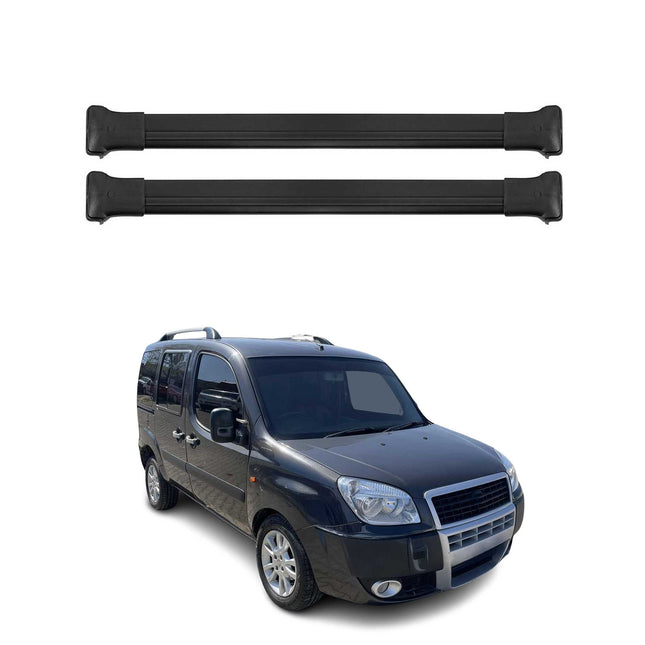 Dachträger Grundtäger für Fiat Doblo 2000-2010 75kg Aluminium Schwarz 2tlg