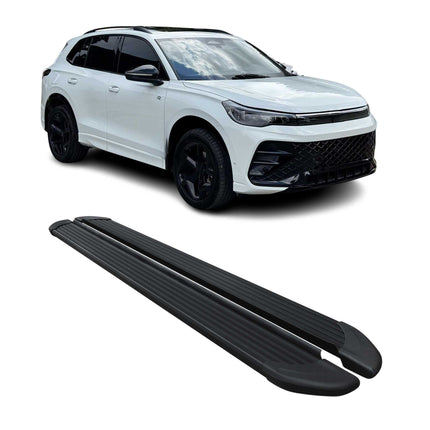 Trittbretter Seitenschweller für VW Tiguan mk3 2024-2026 2tlg Schwarz Alu