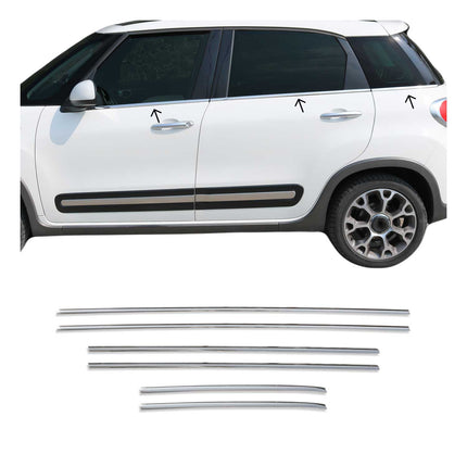 Fensterleisten Zierleisten für Fiat 500L 2012-2024 Edelstahl Chrom 6tlg